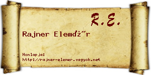 Rajner Elemér névjegykártya